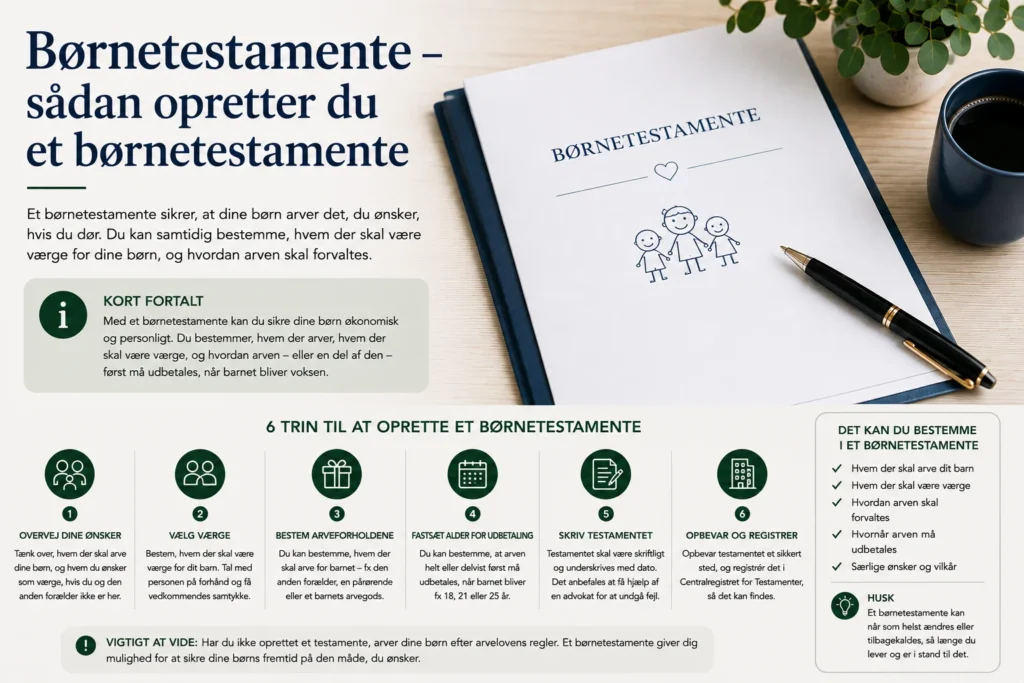 Børnetestamente – sådan opretter du et børnetestamente