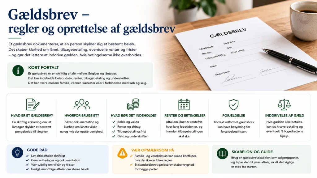 Gældsbrev – regler og oprettelse af gældsbrev
