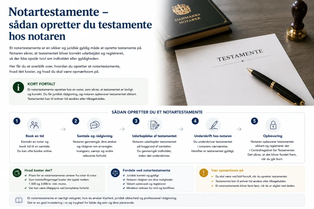 Notartestamente – sådan opretter du testamente hos notaren