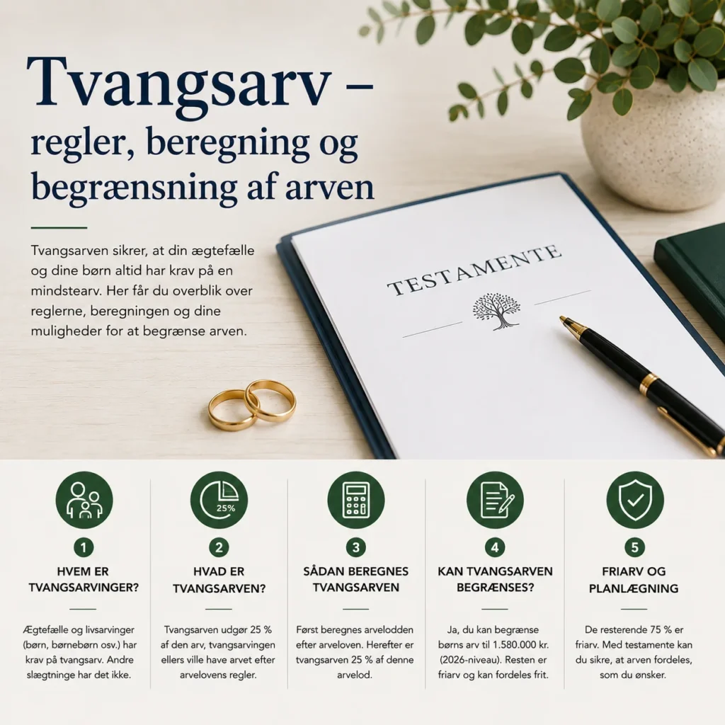 Tvangsarv – regler, beregning og begrænsning af arven