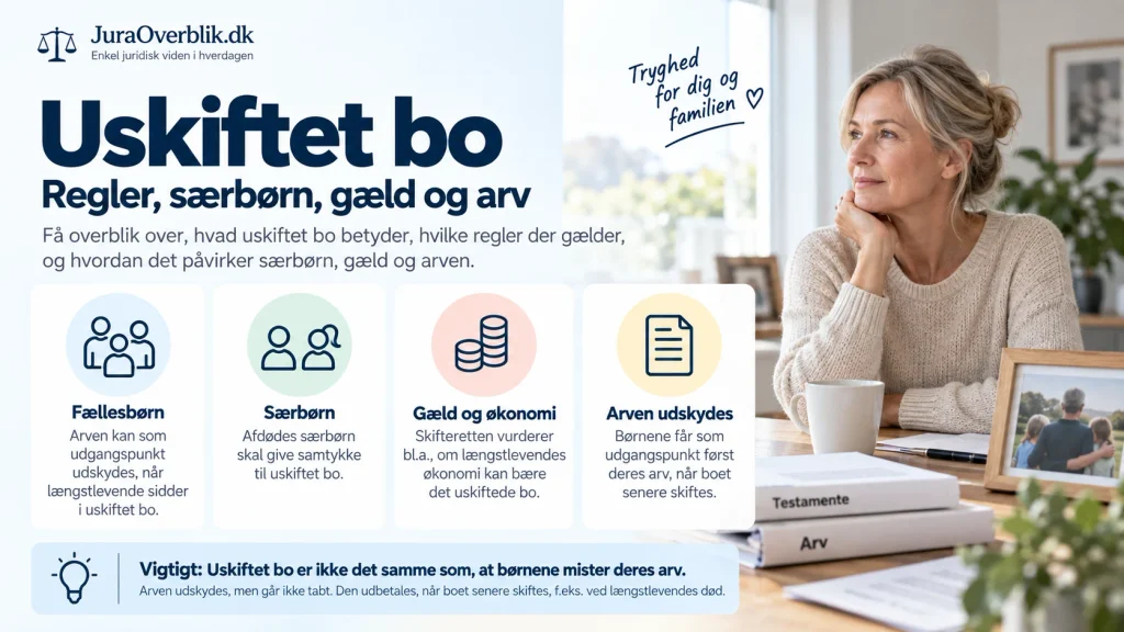 Uskiftet bo – regler, særbørn, gæld og arv
